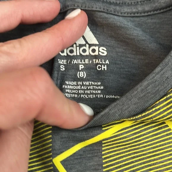 Adidas Gray and Yellow Short Sleeve Tee - Picture 2 of 2